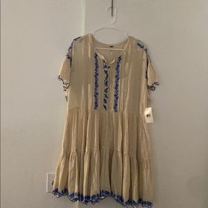Free People Ivory Embroidered Dress